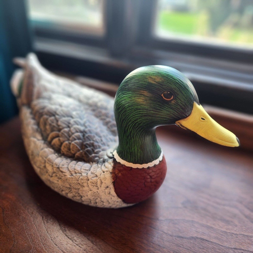 Porcelain Duck, Drake. Hand-Painted, Large! Decor, Hunters, Aviary, Birds
